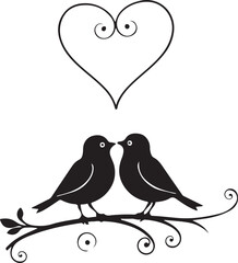 two birds on a branch