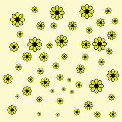 seamless pattern with yellow flowers