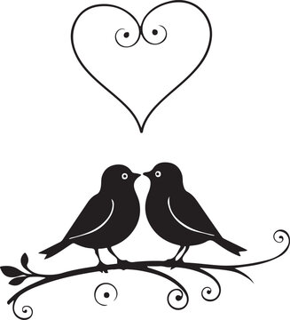 two birds on a branch