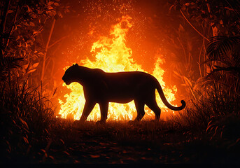 tiger in the night