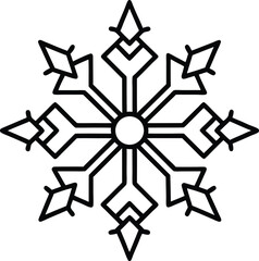 ornament snowflake icon on transparent background