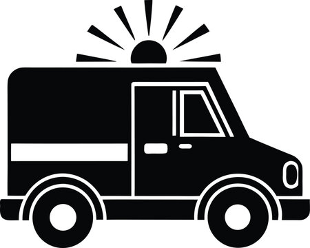 Vector Silhouette of Emergency Vehicle Icon