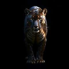 tiger on black background