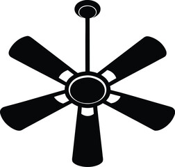 Obraz premium Ceiling Fan Silhouette Vector