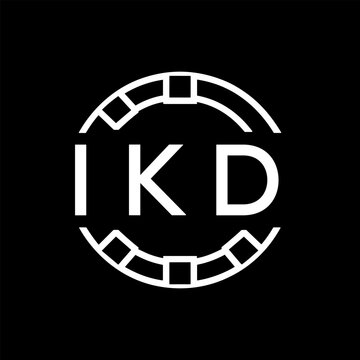 IKD Minimalist IKD Logo Design on Black Background &ndash; IKD Later Logo, Modern Circular Branding Concept
