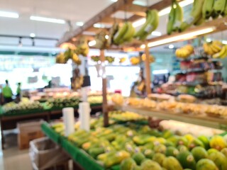 Blurred defocused view inside minimarket