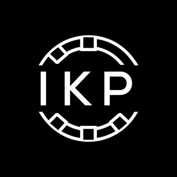 IKP Minimalist IKP Logo Design on Black Background &ndash; IKP Later Logo, Modern Circular Branding Concept
