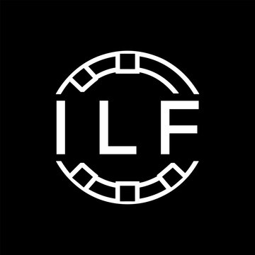 ILF Minimalist ILF Logo Design on Black Background &ndash; ILF Later Logo, Modern Circular Branding Concept
