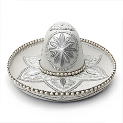 Silver charro hat isolated in white background