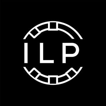 ILP Minimalist ILP Logo Design on Black Background &ndash; ILP Later Logo, Modern Circular Branding Concept
