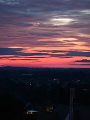 sunset over the city, night view of the city, sunrise over the city