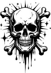 Fototapeta premium Skull and Crossbones Emblems Tattoo, design art vector bundle graphics