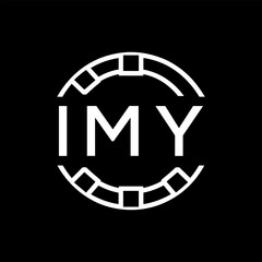 IMY Minimalist IMY Logo Design on Black Background – IMY Later Logo, Modern Circular Branding Concept
