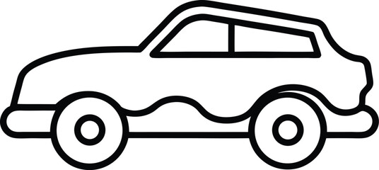 snow covered car icon on transparent background