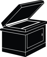 3D Scanner Vector Silhouette Icon