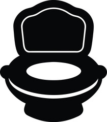 Toilet Seat Vector Silhouette Icon