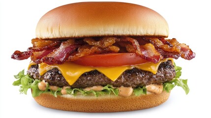 Create the ultimate smash burger experience with this prompt. Imagine a towering smash burger with perfectly grilled Angus beef, topped with melted aged