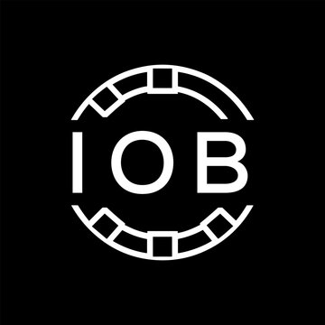 IOB Minimalist IOB Logo Design on Black Background &ndash; IOB Later Logo, Modern Circular Branding Concept

