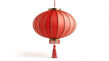Hanging chinese red lantern isolated on white background