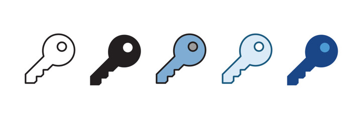 Minimalist Key Icons Set – Security Symbol Collection
