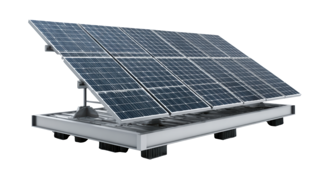 Solar panel, modern design, isolated on white background.