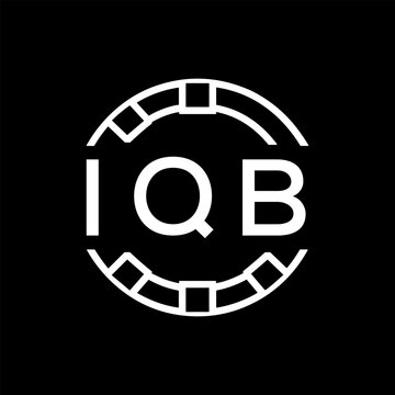 IQB Minimalist IQB Logo Design on Black Background &ndash; IQB Later Logo, Modern Circular Branding Concept
