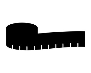 Black and White Silhouette of a Measuring Tape for Accuracy and Precision