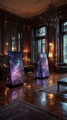 Cosmic Artwork Displayed in an Elegant Interior