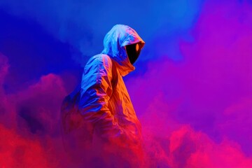 a guy in blue haze