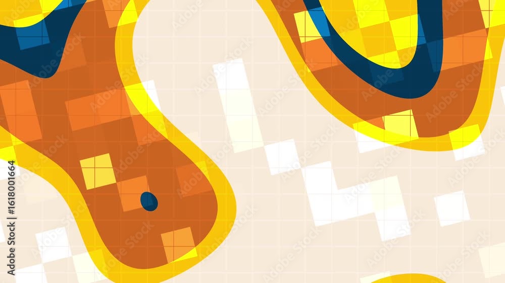 Aufkleber autumn navy dynamic abstract animation featuring colorful geometric shapes, creating a visually enga