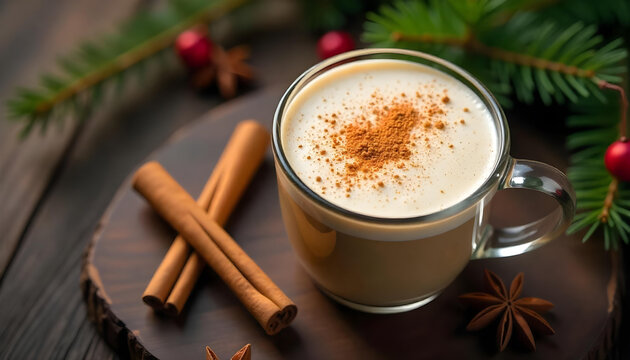 Hot beverage with cinnamon and star anise hot drink