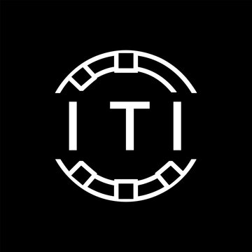 ITI Minimalist ITI Logo Design on Black Background &ndash; ITI Later Logo, Modern Circular Branding Concept
