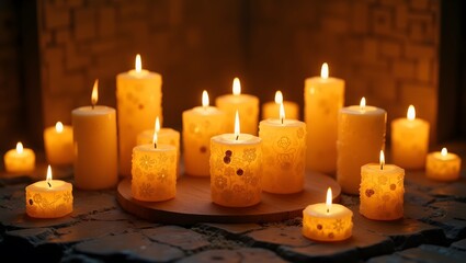 Candlelight Background with Warm Glow - Spiritual and Peaceful Mood