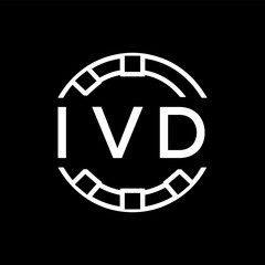 IVD Minimalist IVD Logo Design on Black Background – IVD Later Logo, Modern Circular Branding Concept
