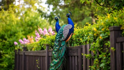 Two Peacocks Garden Fence 