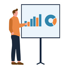 Man Presenting Business Report Illustration