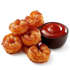 Succulent Seasoned Shrimp with Red Dipping Sauce