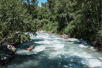 Mountain Turgen River in Kazakhstan