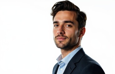 Confident man in formal suit looking at camera with a slight smile