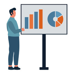 Man Presenting Business Report Illustration