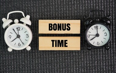 Alarm clock with the word bonus time. an offer of discounted rates on accommodations or amenities, often available within a short timeframe before the desired arrival date