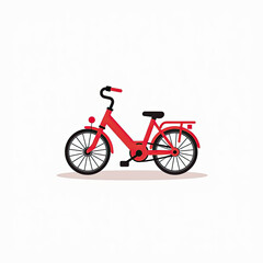 Naklejka premium Simple Red Bicycle Illustration