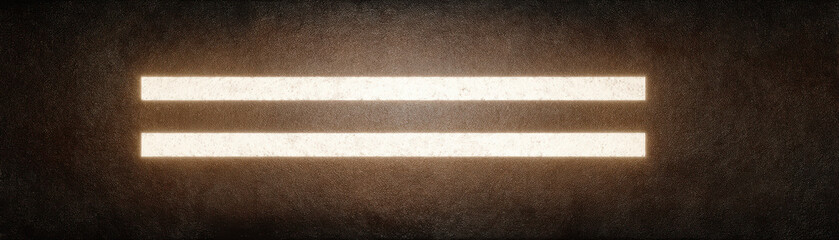 Fototapeta premium Commerce Without Touch, Two bright horizontal light bars glow on dark textured wall creating warm ambiance without touch in modern commerce space
