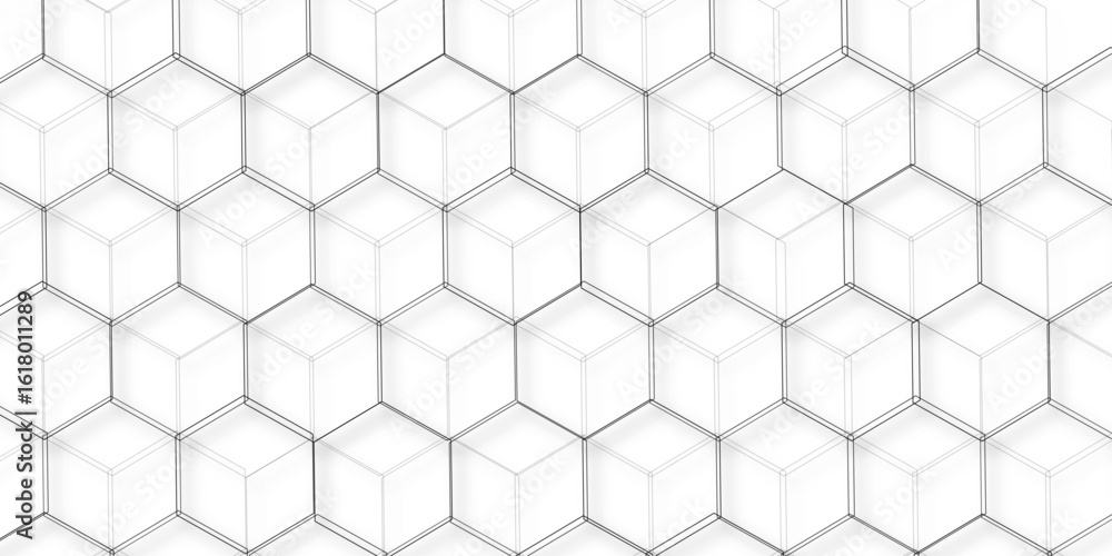 Poster abstract white background with hexagons . white hexagonal background luxury white pattern seamless b