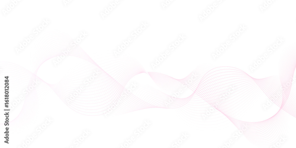 Poster pink wave curve lines banner background design. abstract soft wave lines dynamic flowing pink light 