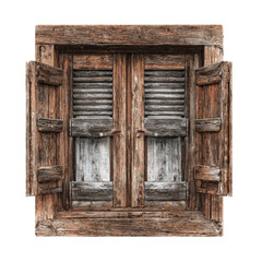 Aged wooden window with shutters (2)