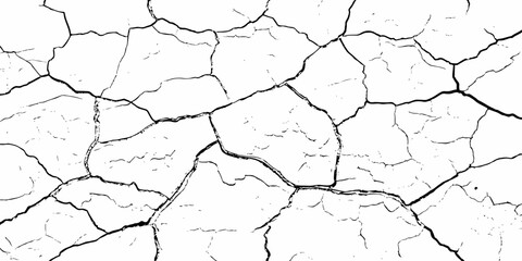 digital wall grunge and dust pattern surface Cracked white wall texture design element white background.
