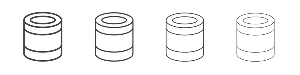 Tin can icon concept outline symbol design.