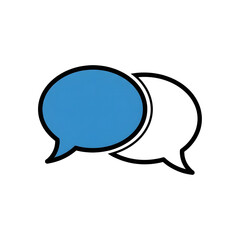 Fototapeta premium Two speech bubbles light blue black background communication design