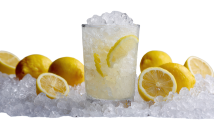 Refreshing lemonade drink served with ice and fresh lemon slices, perfect for summer vibes.